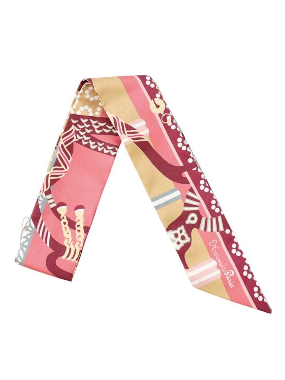 Hermes Scarf Twilly Stirrup Fantasy Fantaisie D'etriers Silk Twill